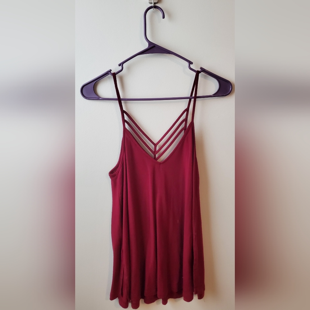 Express Red One Eleven Strappy V-Neck Cami